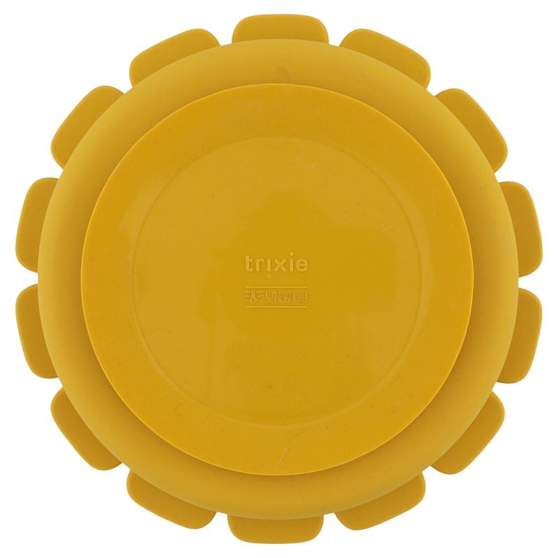 Assiette avec ventouse en silicone - Avec compartiments - Lion