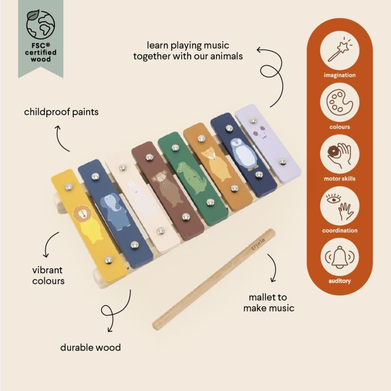 Xylophone en bois - Animaux 
