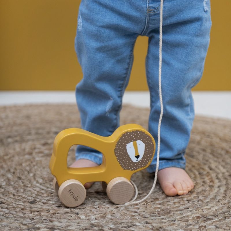 Jouet à tirer en bois - Lion