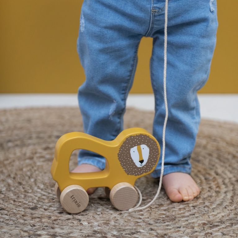 Jouet à tirer en bois - Lion