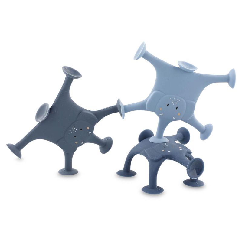 Jouet de bain - Jeu de ventouse - 3 pièces - Elephant bleu 