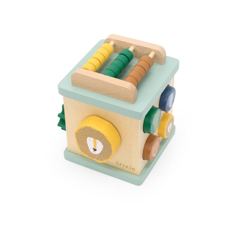 Petit cube d'activités en bois 