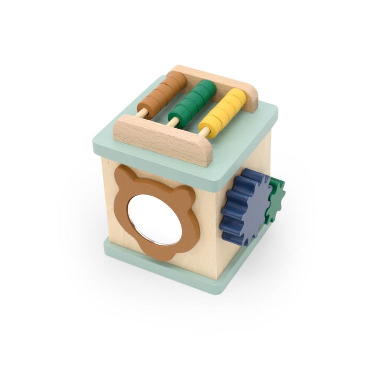 Petit cube d'activités en bois 