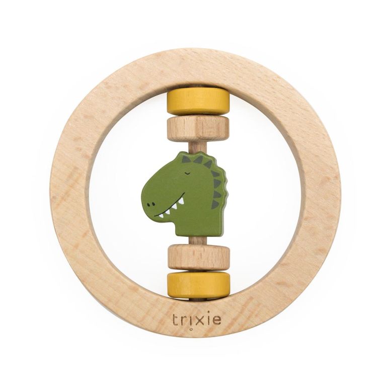 Hochet rond en bois - Dino 