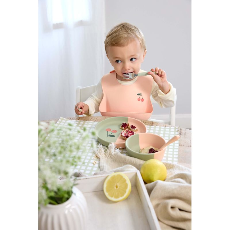 Assiette en silicone - Happy Fruits - Cerise