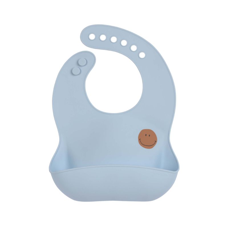 Bavoir en silicone - Bleu Smile 