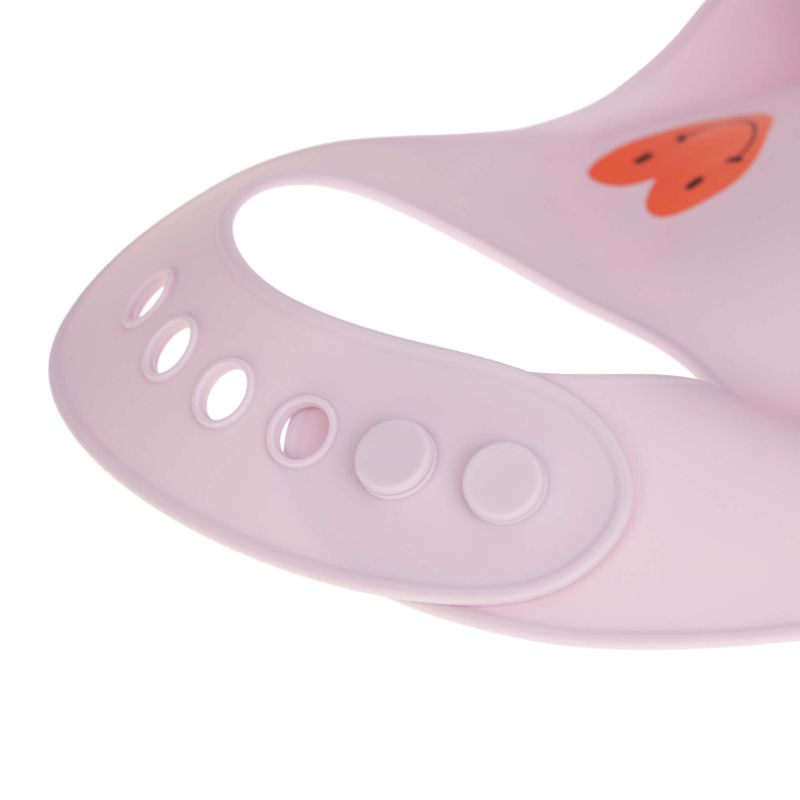 Bavoir en silicone - Rose coeur 