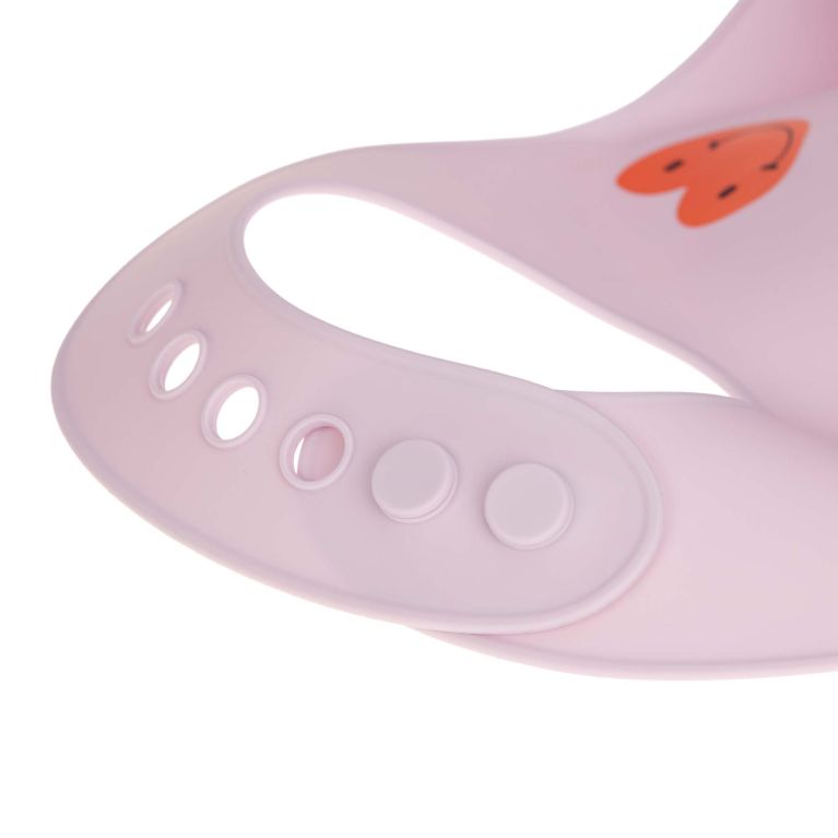 Bavoir en silicone - Rose coeur 