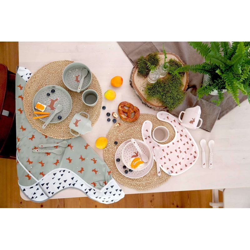 Coffret vaisselle PP Cellulose Animaux - Little forest Renard - Vert - Lassig