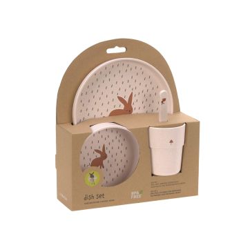 Coffret repas - Little forest lapin - Rose poudre 