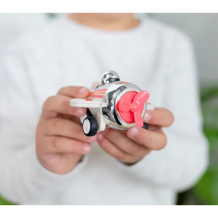 Avion roulant mécanique orange