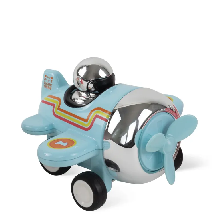 Avion roulant mécanique bleu