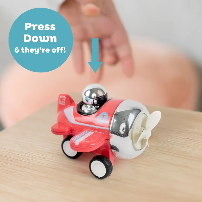 Avion roulant mécanique rouge