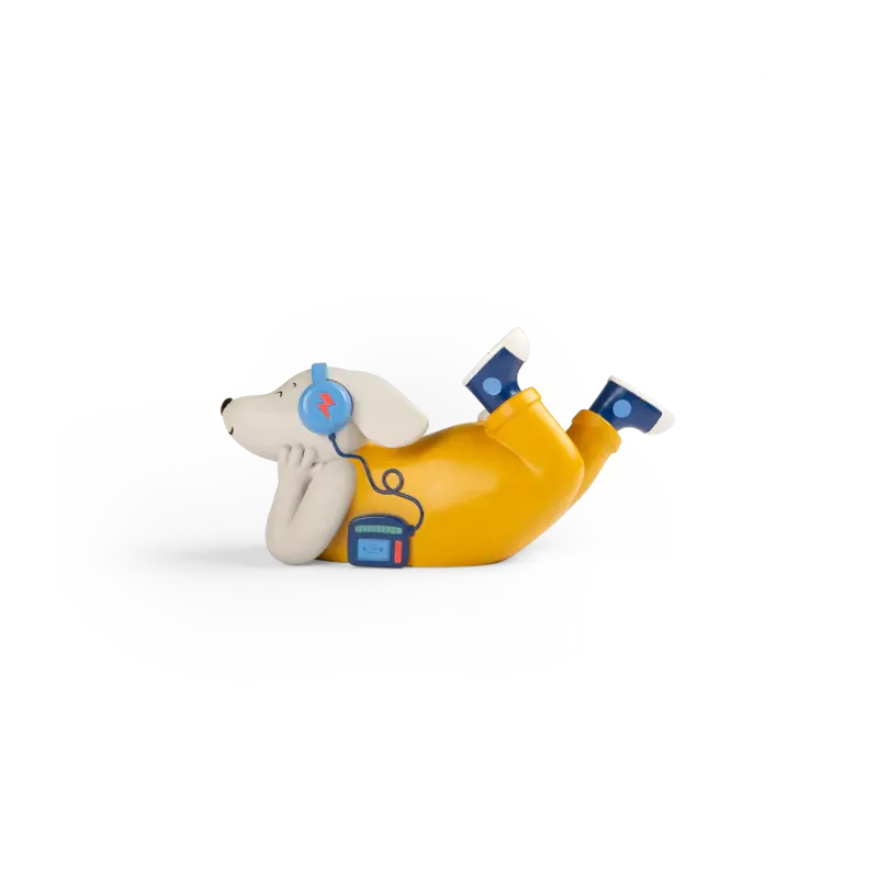 Tirelire - Personnage chien avec écouteurs - Puce & Pilou