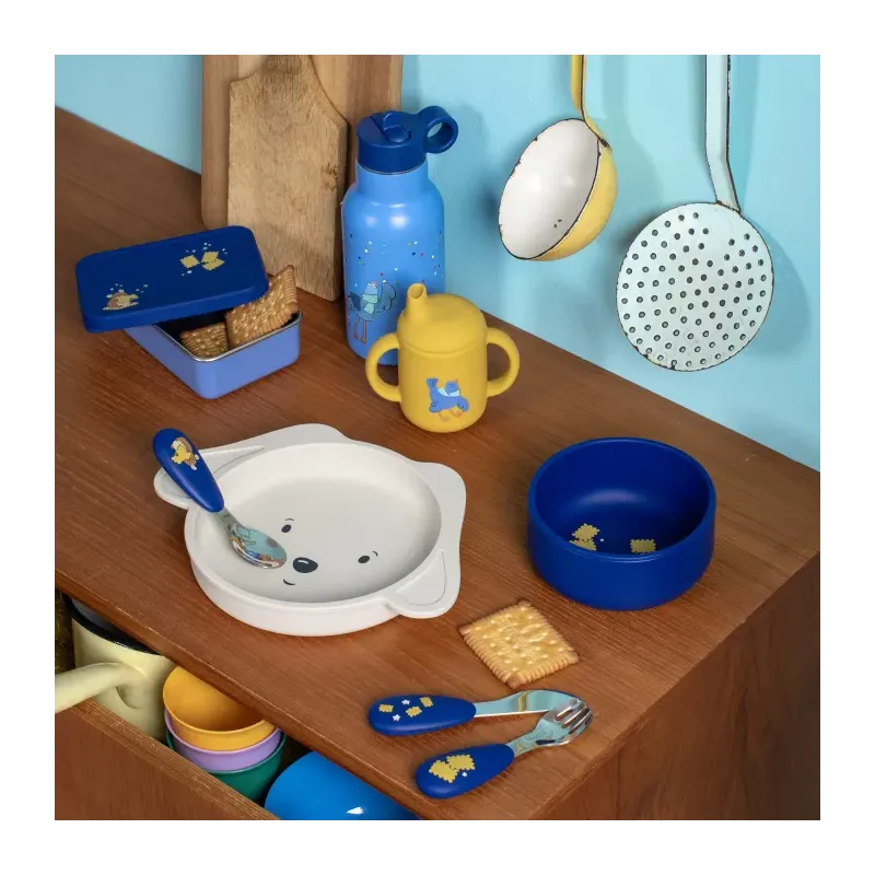 Set vaisselle silicone - Puce et Pilou 