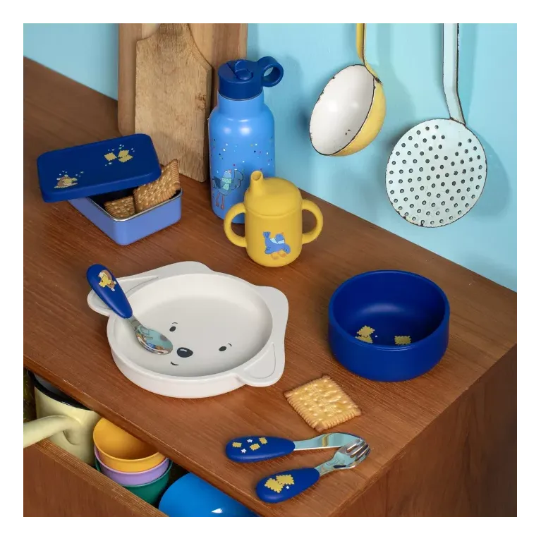 Set vaisselle silicone - Puce et Pilou 