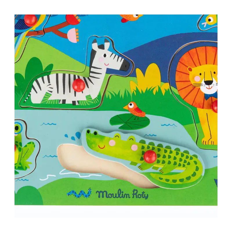 Puzzle sonore animaux en bois les toupitis