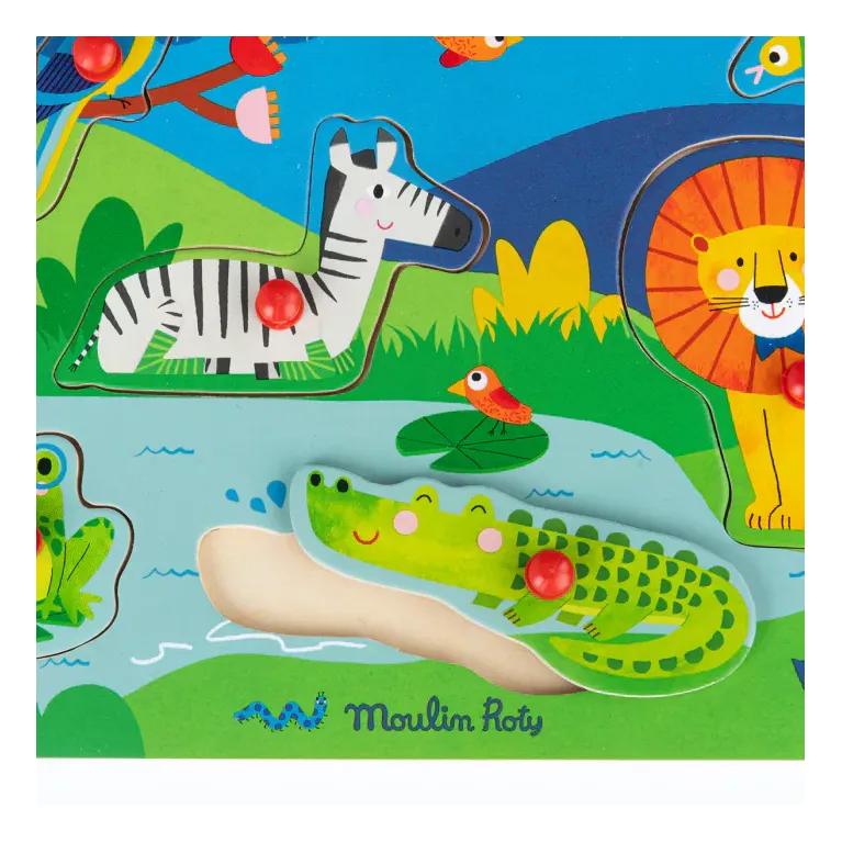 Puzzle sonore animaux en bois les toupitis