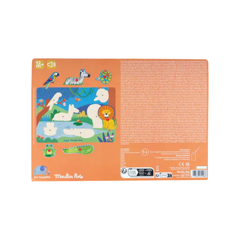 Puzzle sonore animaux en bois les toupitis
