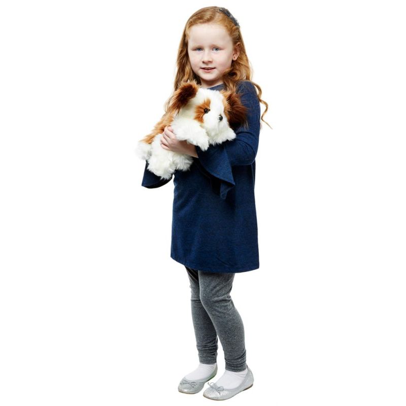 Peluche chien brun et blanc