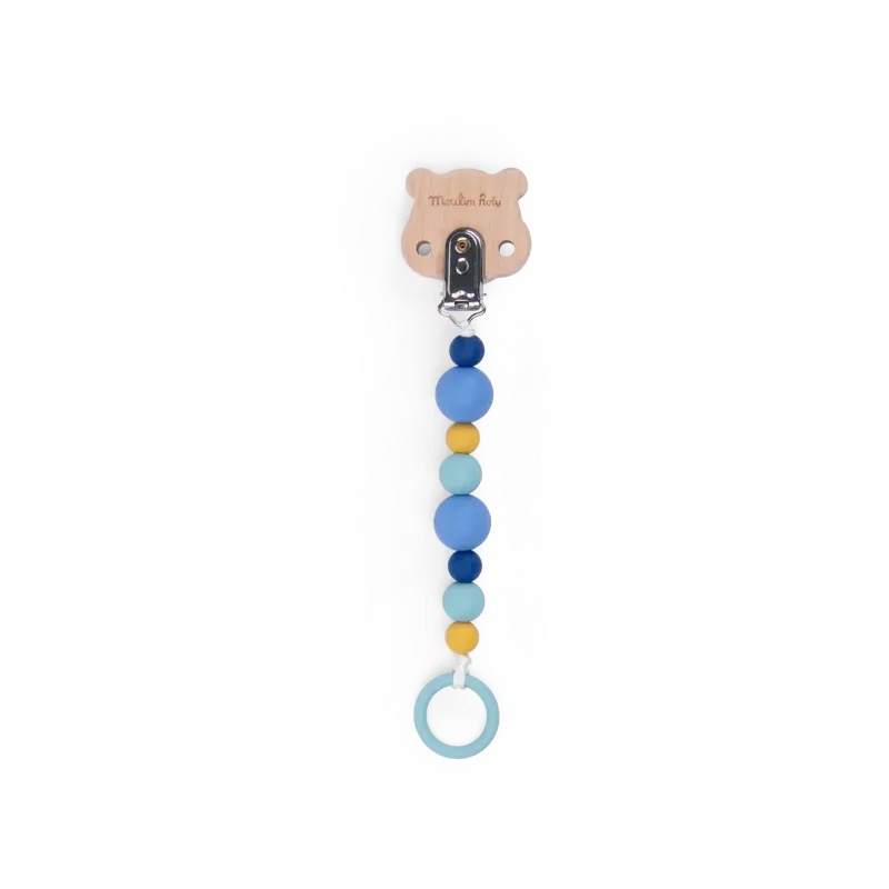 Attache tétine - Bois et silicone - Puce et pilou 
