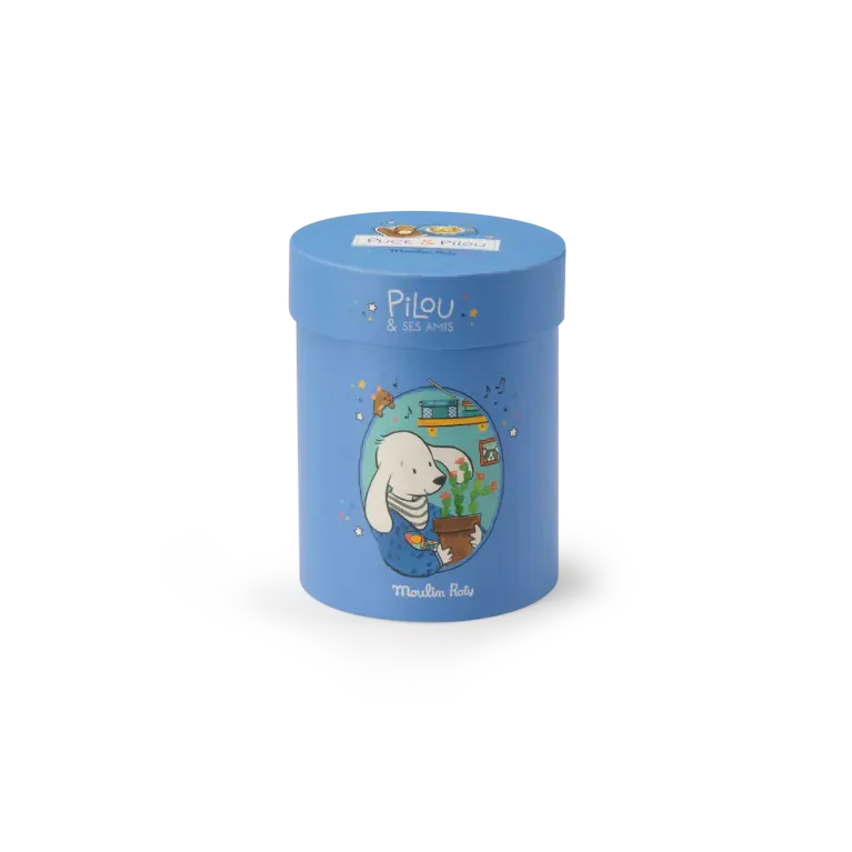 Poupée chien Pilou - Bleu - Avec sa boîte - Puce et Pilou