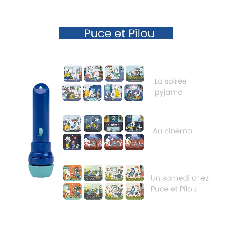 Lampe à histoires - Puce et Pilou