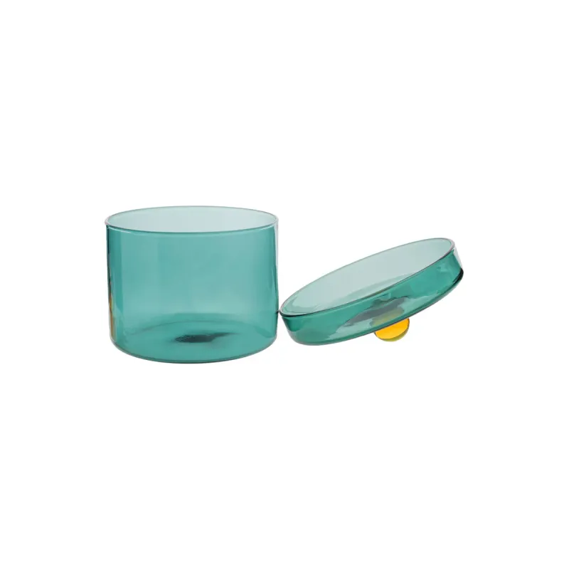 Pot avec couvercle en verre - Rainbow - Bleu 