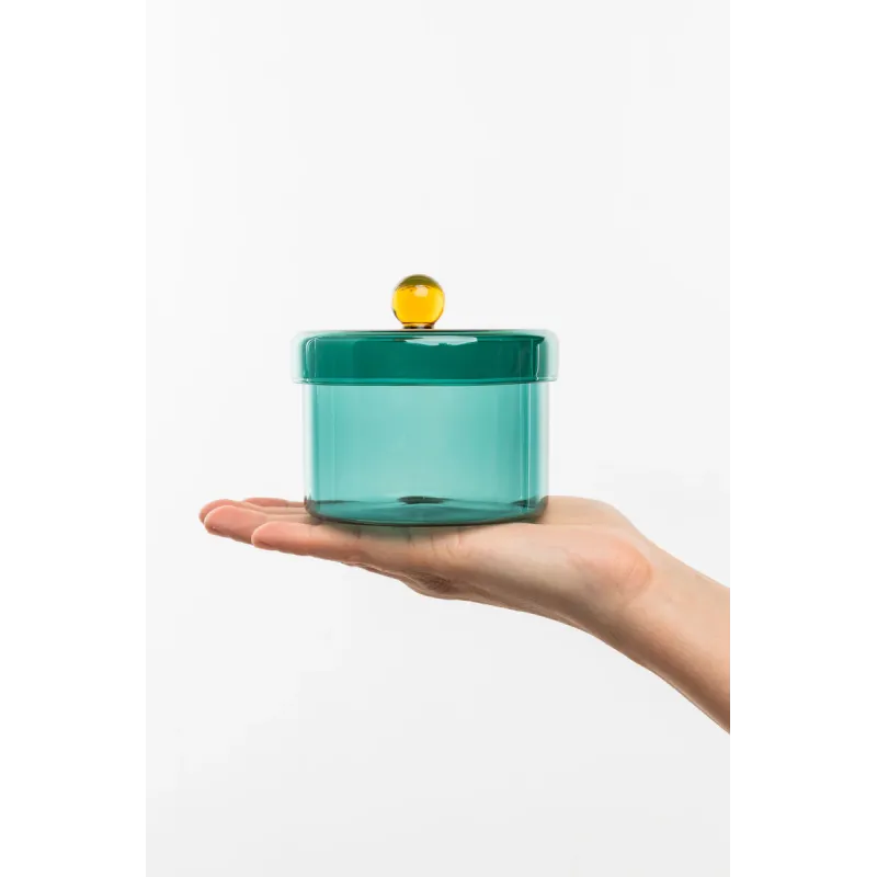 Pot avec couvercle en verre - Rainbow - Bleu 