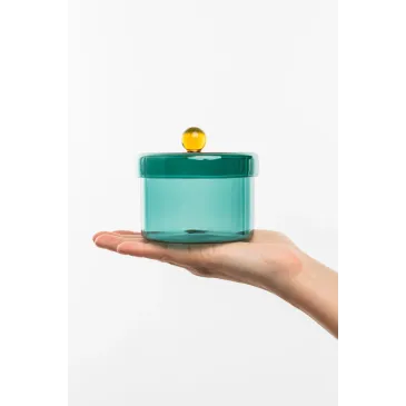 Pot avec couvercle en verre - Rainbow - Bleu 