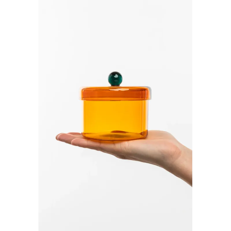 Pot avec couvercle en verre - Rainbow - Orange 