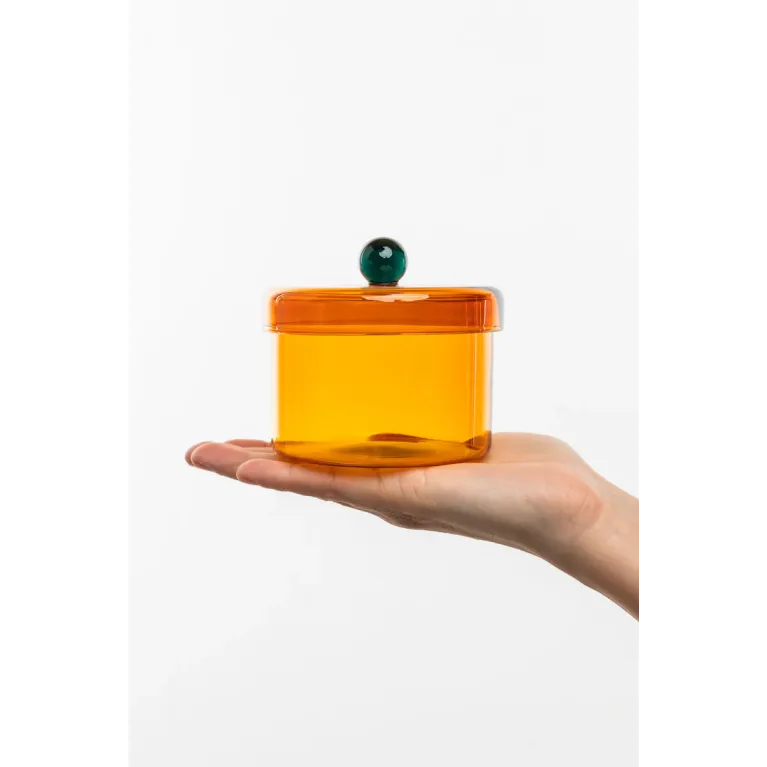Pot avec couvercle en verre - Rainbow - Orange 
