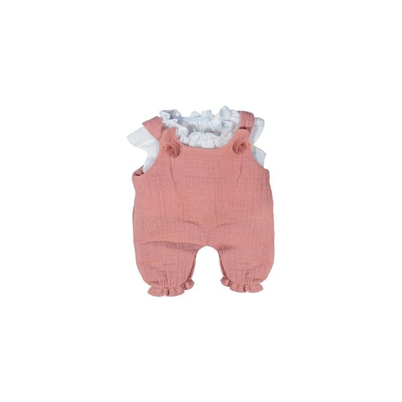 Salopette et blouse 32 cm rose blanc pour poupée