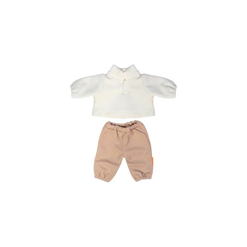 Pull et pantalon 38 cm écru beige pour poupée