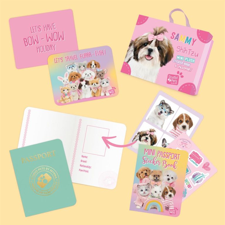 Mini peluche dans sa boîte studio pets - Shih tzu