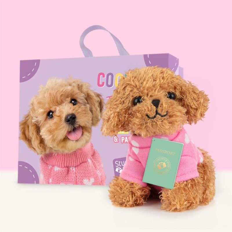 Mini peluche dans sa boîte studio pets - Poodle