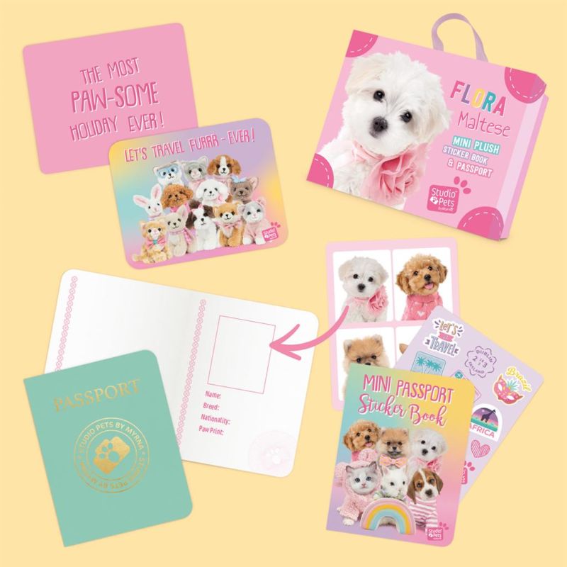 Mini peluche dans sa boîte studio pets - Maltese