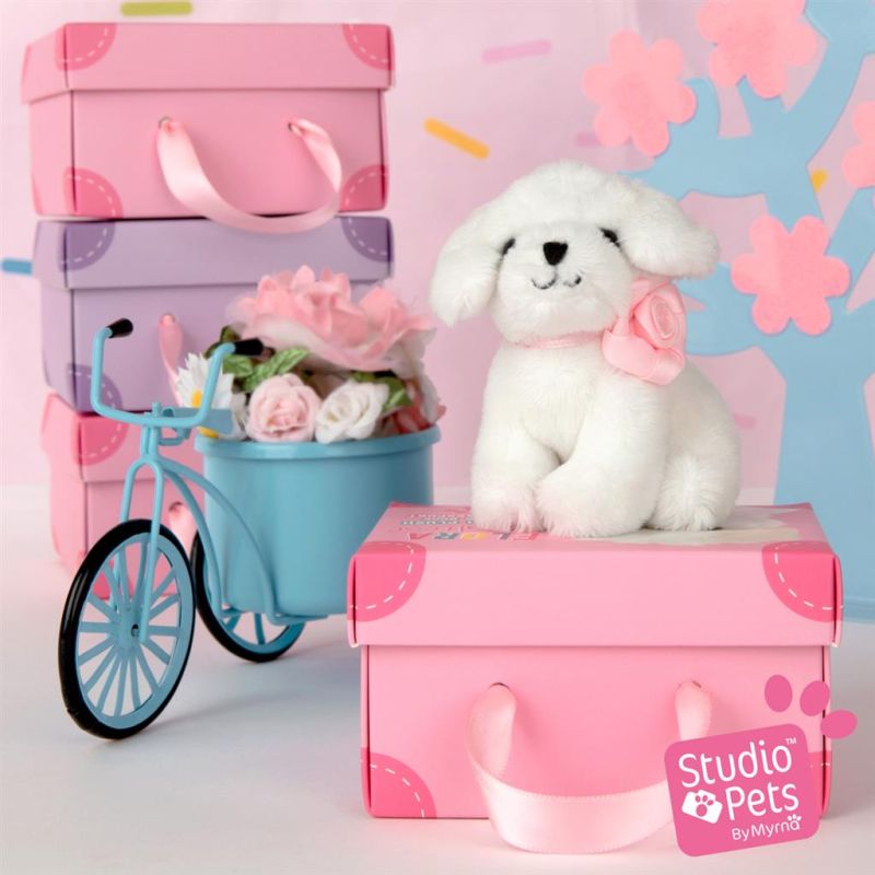 Mini peluche dans sa boîte studio pets - Maltese