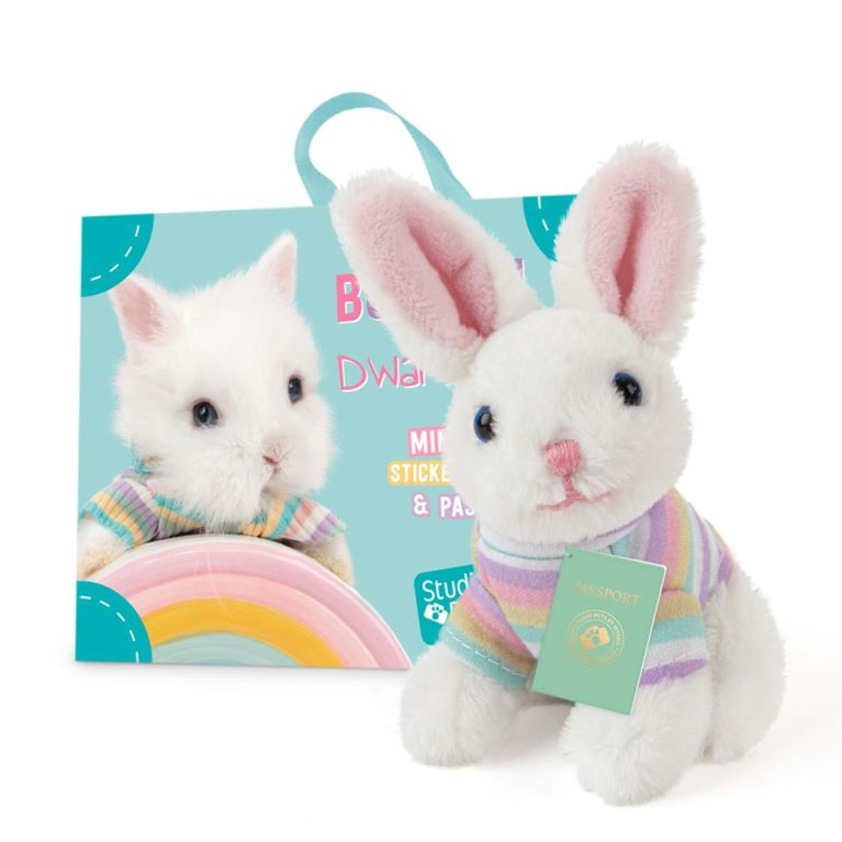 Mini peluche dans sa boîte studio pets - Lapin