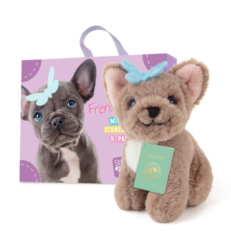Mini peluche dans sa boîte studio pets - Bulldog