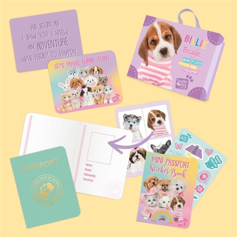 Mini peluche dans sa boîte studio pets - Beagle