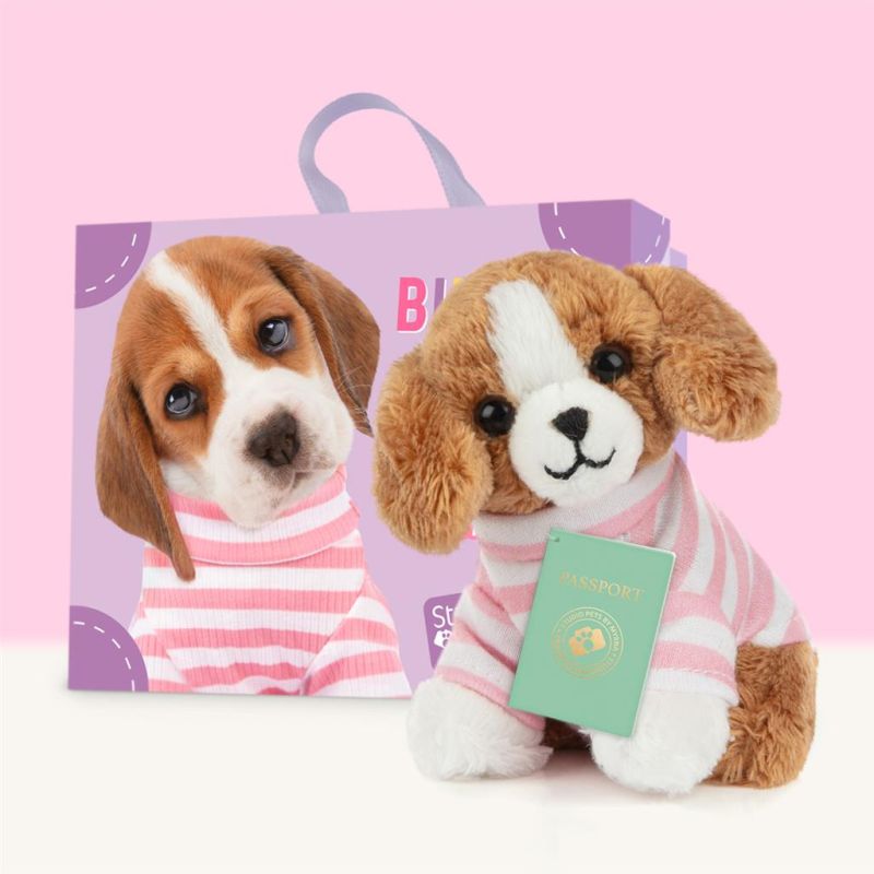 Mini peluche dans sa boîte studio pets - Beagle