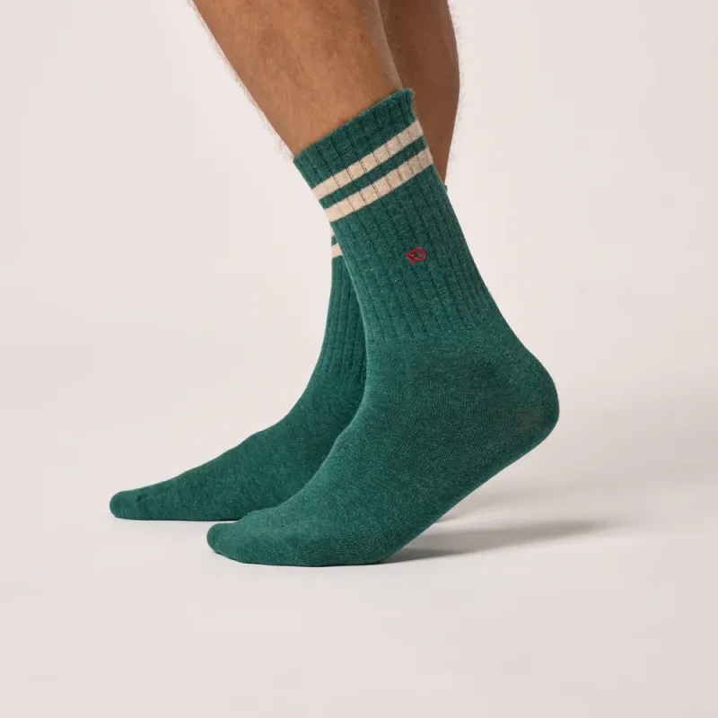 Chaussettes rétro - Vert canard - 41/46 