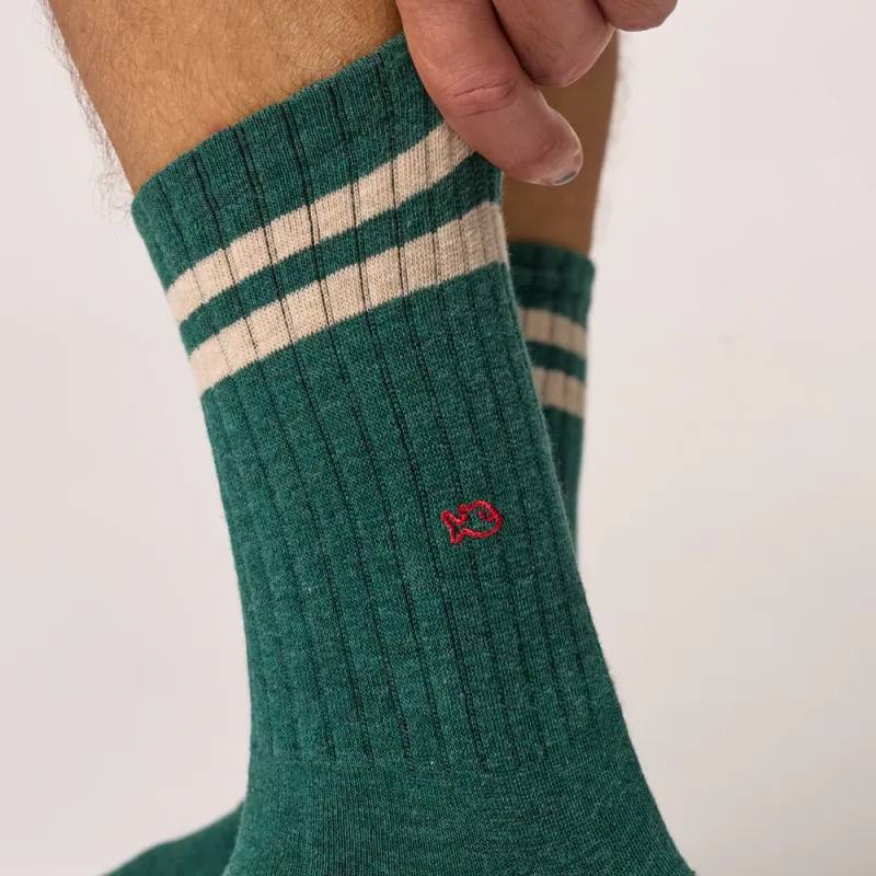 Chaussettes rétro - Vert canard - 41/46 