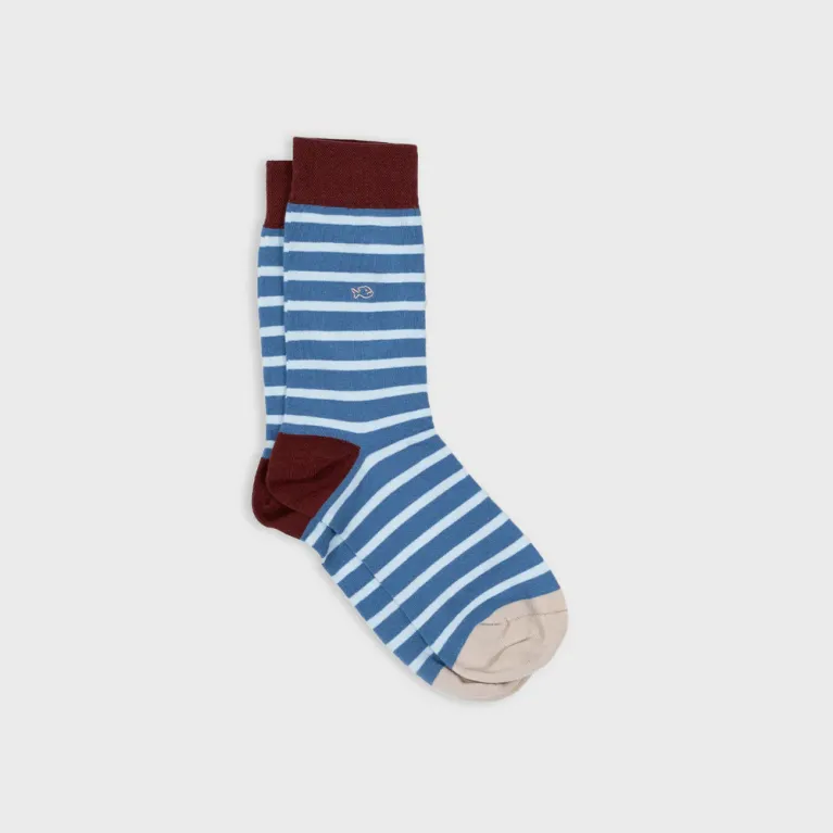 Paire de chaussettes - 41-46 - Bleu rayé