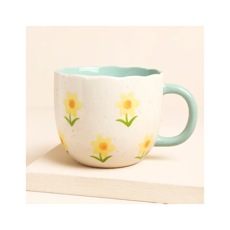 Mug à fleurs - mouton à l'intérieur