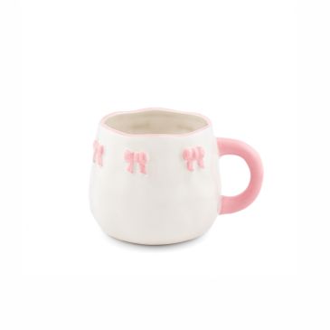 Tasse - Blanche et noeuds rose