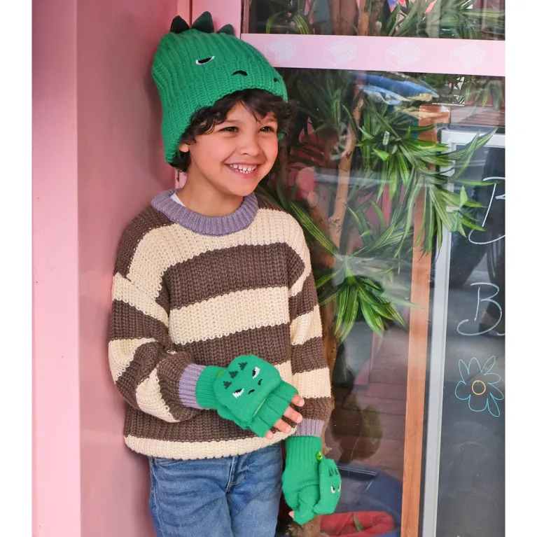 Bonnet - Vert - Dinosaure - 3 - 6 ans