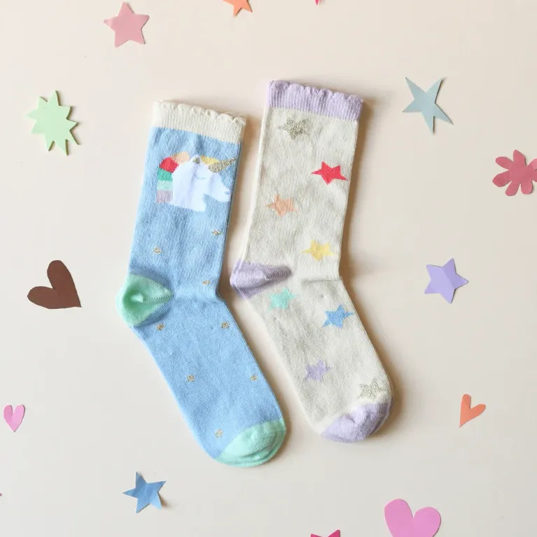 Lot de 2 paires de chaussettes - licorne - 31 - 35.5