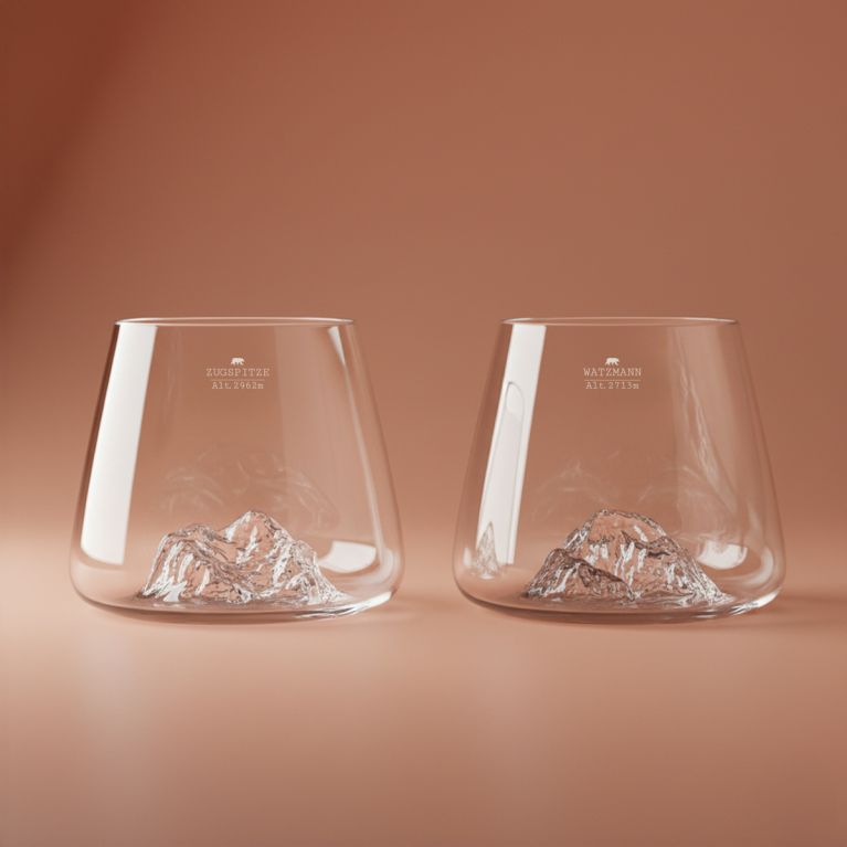 Set de 2 verres topographiques - Zugspitze et Watzmann